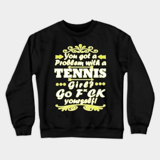 Tennis Sports Tennis Racket Square Women Girls Crewneck Sweatshirt